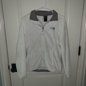 Women’s white soft osito fleece north face jacket